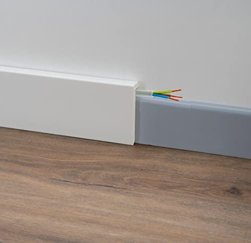 ZOCCOLINO BATTISCOPA PVC COPRIMARMO PASSACAVO PREZZO DIVENDITA A METRO lineare (in BARRE 2,5 mt) INATTACCABILE DA MUFFE PUÒ CONTENERE CAVI ELETTRICI (BIANCO)