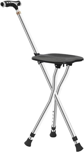 Bastone Da Passeggio Con Sedile, Sedia Pieghevole In Canna Maniglia Regolabile In Altezza Sgabello Treppiede Bastone Da Ausilio Per La Mobilità Indipendente Per Anziani E Disabili