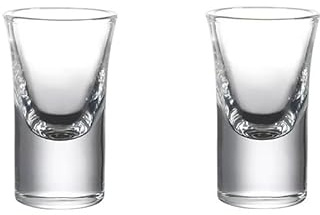 HWJFDC Verre Shooter Lot de 12/6/2 Verres à Liqueur de 15 ML, Verres à Liqueur à Fond épais, Verres Transparents, Verres à Liqueur forts, Petits Verres à vin Baijiu(2pcs)