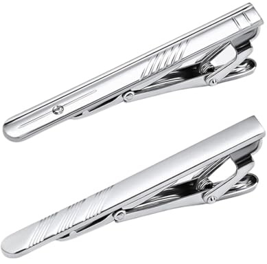 JEYORZY 2x Krawattenklammer von - Business-Stil modisch zugleich! Personalisierbarer Tie Clip für Herren，perfekt für Alltag, Hochzeiten, Partys & Meetings