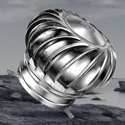 VITIWEDTY Comignoli Girevoli - Cappello Eolico per Camini in Acciaio Inox 304, per Scarico A Parete Esterna Scarico Cappa Aria Frescaventilazione (160mm/6.3in)