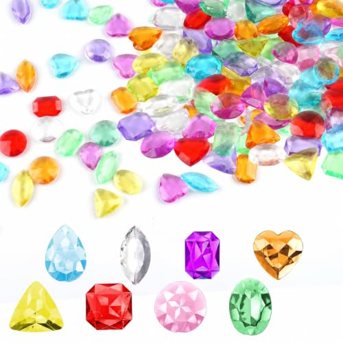 Hopton Edelsteine für Kinder, 120 Stück Bunte Diamanten Kinder, Kristalle | Groß Edelsteine Ausgraben, Glitzersteine, Kristalle Kindergeburtstag für Schatz Party Vase Aquarien, Bade-Strandspielzeug