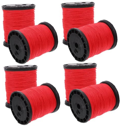 Angoily 4 Sätze Konstruktionsnylonschnur Handgewebtes Rotes Seil Leichtes Aufhängeset Mauerwerksbaulinien Kabel Nylonfaden Baustoffe Bauschnur Konstruktion Aus Gedrehtem Nylon 2 Rollen * 4
