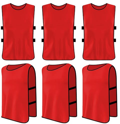 Daelesr 6 Stück Trainingsleibchen Basketball für Kinder, Sport Training Lätzchen, Fußball Leibchen Kinder Set, Sport Trikot Leibche für Fussball, Rugby, Netzball, Cricket, Volleyball, Hockey