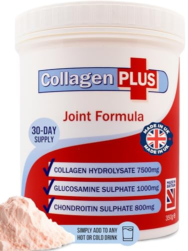 Collagen Plus 3-in-1 Powder for Women & Men - Orange Flavoured & Dissolves Easily. with Vitamin C, Glucosamine, Chondroitin & Collagen for Joints - Yeast, Lactose & Gluten Free - 350g
