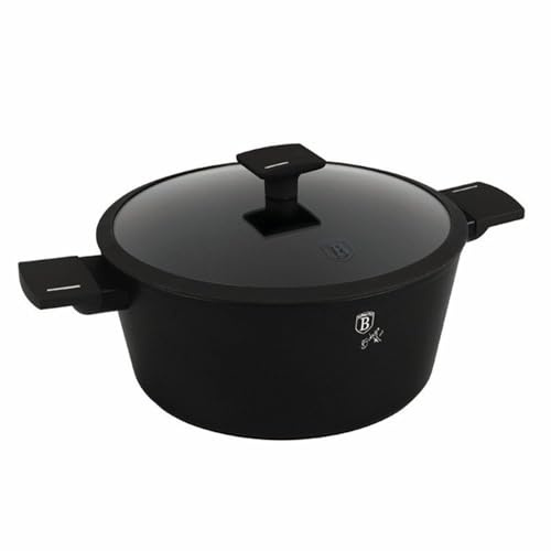 Berlinger Haus Casseruola con coperchio | 28 cm Matte Black Collection | Alluminio forgiato, Rivestimento antiaderente TitanPro | Adatto a tutti i piani cottura