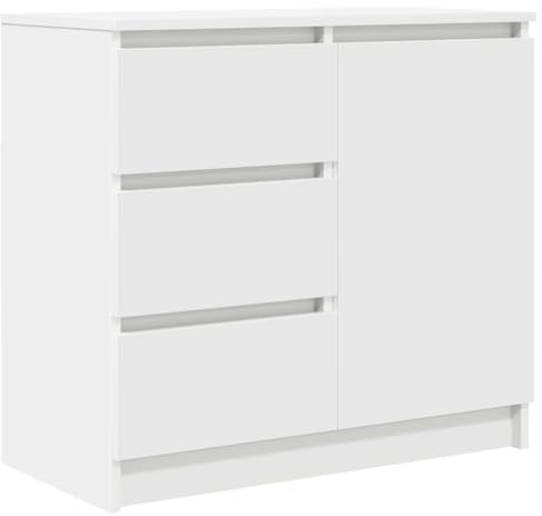 vidaXL Credenza con Cassetto Bianco 71x35x65 cm in Legno Multistrato, Mobile Contenitore, Mobile credenza, Armadio corridoio, Mobile Buffet