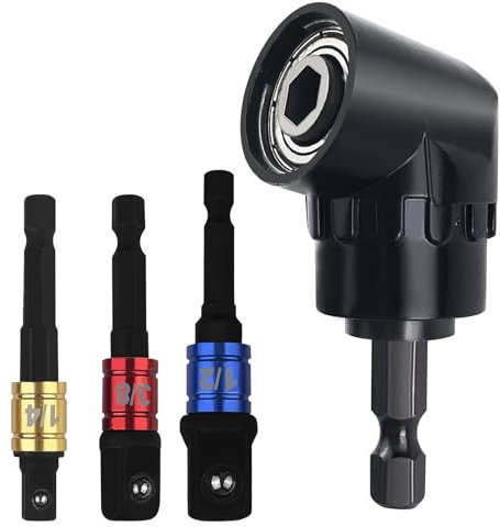 Gsakskdsap 105° Adattatore per Trapano ad Angolo Retto, Avvitatore Angolare, Cacciavite a Taglio Esagonale Porta-Inserti, Punta Angolo Retto, Adattatore per Foratura Dello Spazio, Trapano Angolare