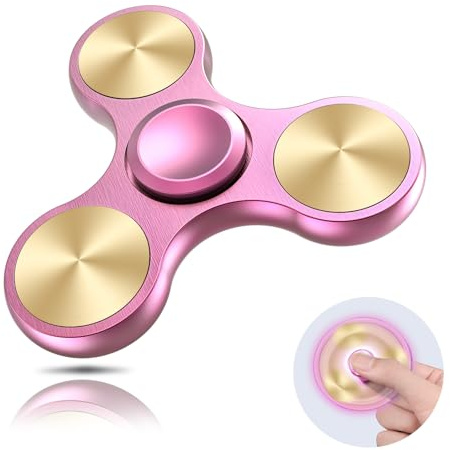 Coolden Fidget Spinner Metall Fidget Toys Hand Spinner Kinder Erwachsene | EDC Anti Stress Spielzeug Hochwertig Edelstahl Stressabbau Coole Gadgets Finger Kreisel Leiser für Büro Schule Geschenk, Rosa