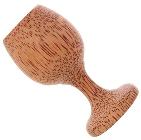 SOLUSTRE Calice di Vino in Legno Tondo Elegante e Versatile, Bicchiere da Vino Multiuso Raffinata Lavorazione Artigianale, per Casa