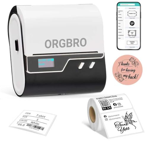 ORGBRO Z3 Label Maker Bluetooth Thermal 2-3 Inch Label Printer