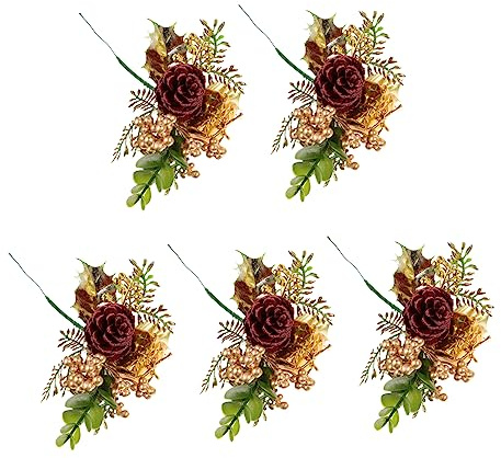 Ipetboom 5stücke Weihnachtsdeko Zweige Künstlich Weihnachts-kunstblumen-dekor Simulation Blumen Zweige Für Weihnachten Leicht Langlebig Umweltfreundlich Dekoration Für Festtagsstimmung