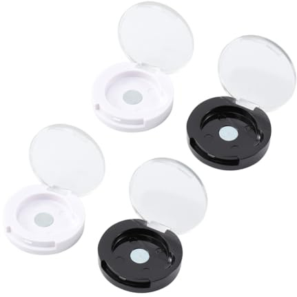 Caja Vacía de Sombras de Ojos de 26mm, Plástico Blanco, 4 Piezas | Blush y Sombras, Fácil de Guardar, Uso Duradero, Formato Compacto para Organizar
