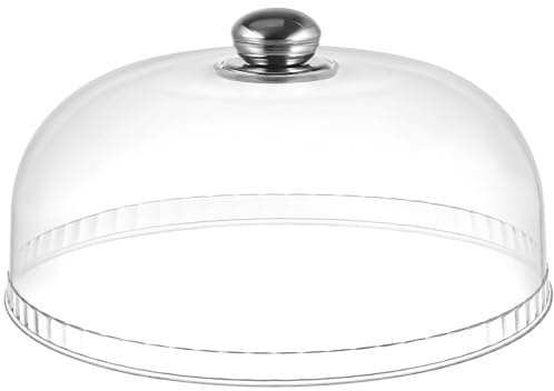 OUFGXZL Cloche à gâteau Transparente en Plastique, Cloche de 25 cm, avec poignée Portable, réutilisable, for présentation de pâtisseries