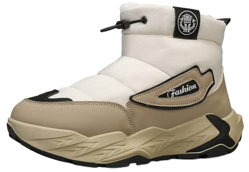 Generisch Men's Winter Boots, Height Increase Winter Boots, Warm High-Top Snow Boots, Men, Non-Slip Winter Shoes, Thick Sole, Comfortable Hiking Boots, Winter Outdoor Boots, khaki, 7 UK