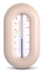 Suavinex, Thermomètre de Bain pour Bébé, Sans Mercure, Sans Piles, Précis, Résistant, Rapide et avec Échelle de Couleur, Degrés ºC et ºF, Flotte dans l'Eau, +0M, Design Birdies Rose