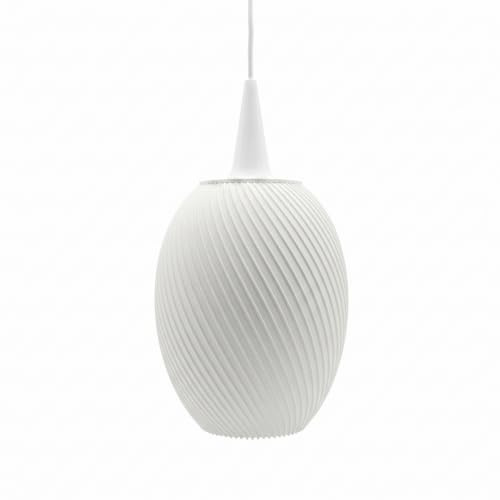 Lampenschirm Eggwerk – Moderner Ersatz für Weihnachtsstern (E10) – Design Osterdeko & Ganzjahres-Leuchte – 3D-Druck PLA, Weiß, inkl. Abdeck-Kappe (90x110mm)