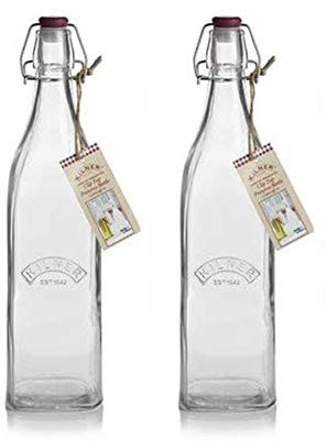 Kilner Clip Top Preserver Bottle 1Litre (Twin Pack)