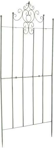 CLP Espaldera metálica de 170 cm de Altura Paula, Robusto Soporte trepador para Plantas trepadoras, Valla trepadora de Estilo campestre, Color:Antiguo-Verde