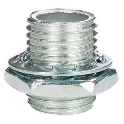 Gewinderohr M10x1, Länge 15mm, verzinkt - inkl. Sechskantmutter u. Sicherungsscheibe | Gewinderöhrchen für Lampe - 10 Stück