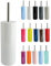 MSV Brosse WC Porte-Balai Toilette Pot à Balai „Inagua“ Ensemble WC à Poser en Polystyrène Balayette avec Manche en Acier Inoxydable Blanc