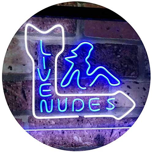 ADVPRO Live Nude Girls Bar Beer Pub Club Décor Dual Color LED Barlicht Neonlicht Lichtwerbung Neon Sign Weiß & Blau 300 x 210mm st6s32-i2042-wb
