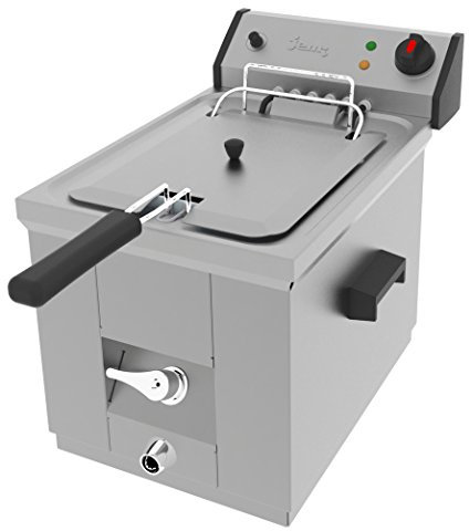 Jemi Friggitrice industriale elettrica J-7 (1 x 7 litri, 1 x 3.500 W, 230 V, termostato, acciaio inox)
