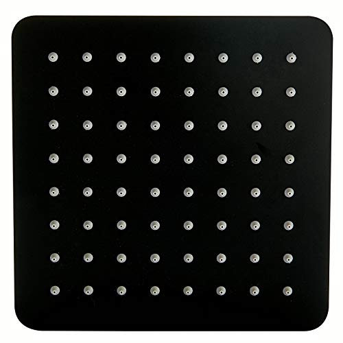 BERNSTEIN Regenduschkopf DPG2023 Schwarz Edelstahl Duschkopf 20 x 20 cm Einbauduschkopf Duschbrause Regenduschkopf Anti-Kalk Flaches Design