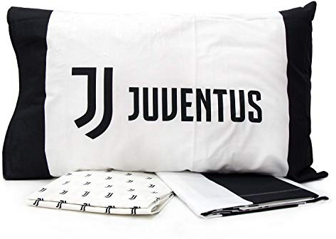 FC JUVENTUS Completo Letto Singolo - Una Piazza e Mezza - Matrimoniale Cotone sopra sotto federe Ufficiale (Singolo VAR 2)