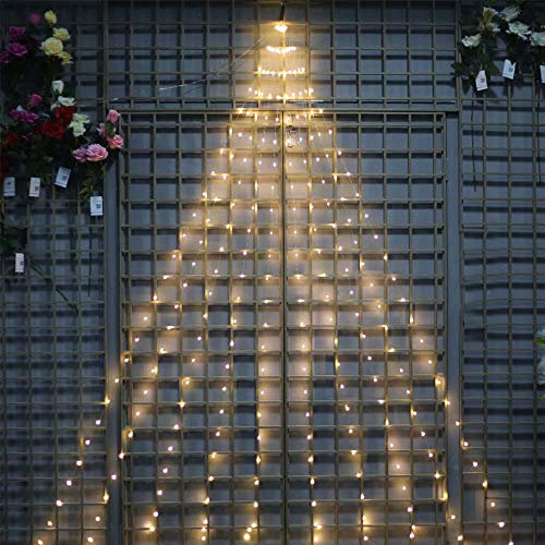 büschellichterkette 300LED 3M 10 Stränge Glühwürmchen Strauß Lichter mit flexiblem Kupferdraht Lichterketten Wasserdicht für Weihnachtsfeier Hochzeit Schlafzimmer Dekoration (Warmweiß)