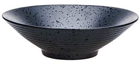SGSG Ensaladera Hecha de Plato de Sopa de cerámica en un Estilo étnico Moderno Cuenco de Pasta Cuenco de Cereal Plato Grande de Barro Negro