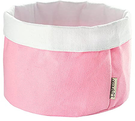 myHodo Panier de Rangement Réversible Rose (20 cm) pour Bébé, Chambre d'Enfant, 100 % Coton, Rangement des Couches sur la Table à Langer, Organiseur de commode à Langer, Chambre d'Enfant
