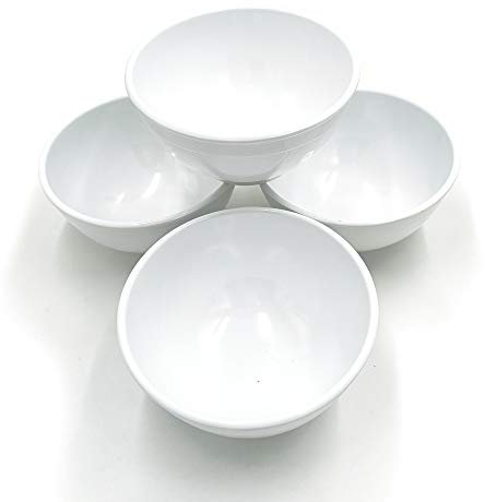 MCM service Scodella in Pura Melamina Decoro Bianco cm 14 Made in Italy Set da 4