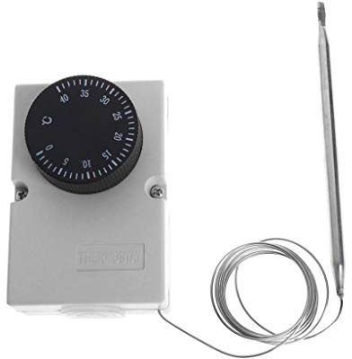 WOWOWO AC220V 0-40 ℃ Temperaturschalter Kapillarthermostatregler mit wasserdichter Box