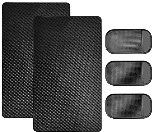SNAGAROG 5 Stück Auto Armaturenbrett Klebematte Halterung Anti Rutsch Matte Silikon rutschfeste Antirutschmatte Armaturenbrett Anti Rutsch Pad für Handy, Sonnenbrille, Schlüssel (27 * 16CM, 13 * 7CM)