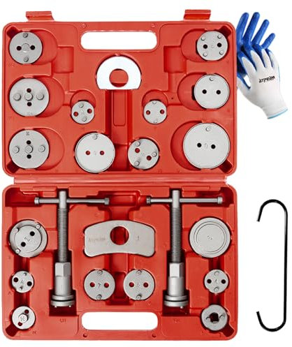 ATPEAM 24 Pezzi Set Universale per Arretratore Pistoncini Freni, Ripristino Pistone Freno a Disco, Attrezzo Professionale per la Sostituzione delle Pastiglie dei Freni