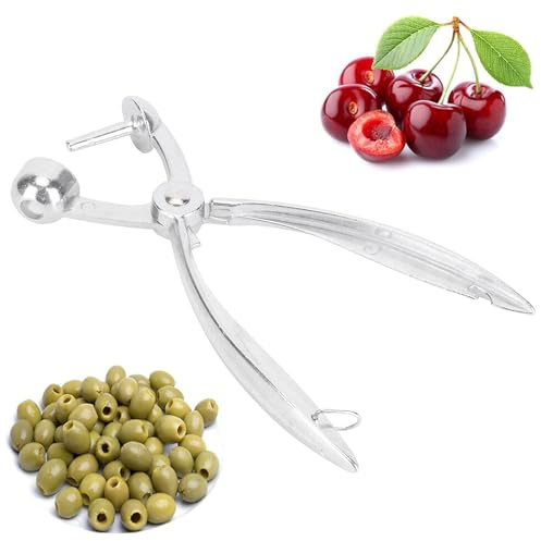 Cherry Pitter, Olive Stoner Pitter Olive Stainless Steel Cherry Picker Tool Heavy Duty Pit Picker Tool Fruit Pit Remover with Lock