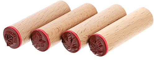 4 Stück Hölzernes Siegel Holzstempel Zum Aufzeichnen Süße Rollenstempel Vintage Holzstempel Diy Sammelalbum Gummiblume Stempel Machen Weihnachten Kerzenwachs Studentische Nutzung