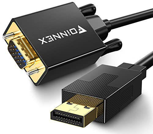 FOINNEX Cavo DisplayPort a VGA 1080P@60Hz, Adattatore DP per Laptop PC Desktop a TV Monitor Proiettore, Non Bidirezionale, 2M/6.6FT