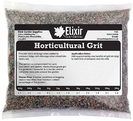 Elixir Gardens Horticultural Potting Grit Lime Free | For Mixing With Composts & Improving Soil Drainage | soil compost planting conditioner sowing clay fertiliser |1kg