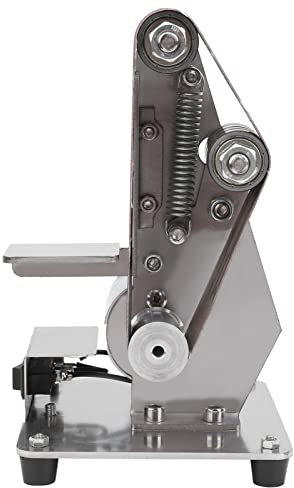 Levigatrice a Nastro Elettrica 110V 240V - Mini Smerigliatrice Multifunzionale per Lavori Fai da Te, Kit con Cavo e Nastro di Sabbia per Lucidatura e Rettifica