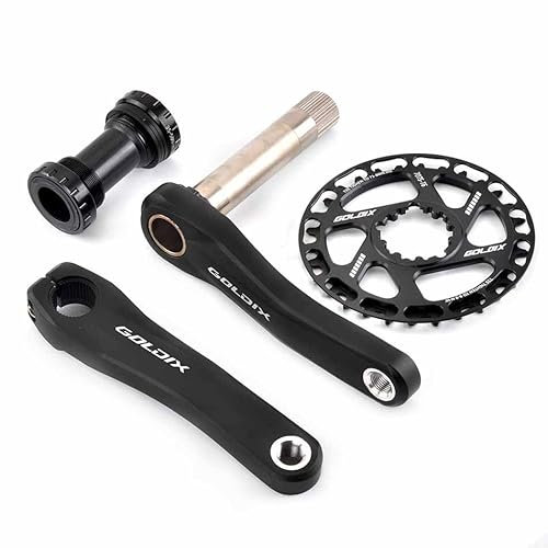 NaLsa Single-Speed-Kurbelgarnitur GOLDIX-RD-Ersatz (Kurbelarme, Einzelzahnscheibe, Welle). Das Kurbelarm-Set Ist for Die Meisten Single-Speed (Color : 28t, Size : 155mm)