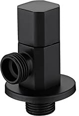 Ventil schwarz 1/2 Absperrventil Wasserleitung G1/2 Absperrventil Eckventil schwarz Messing Wandmontage Bad Balkon Anschlussventil,Schwarz A (Color : Black B)