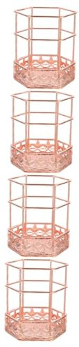 LALAFINA 4stücke Dekorativer Stifthalter Metall Roségold Multifunktionale Aufbewahrung Für Schreibtisch Und Kosmetikpinsel Eleganter Und Stabiler Pen Cup Für Büro Und Zuhause