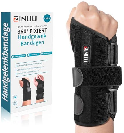 ZINUU Handgelenk Bandagen,MäNner Frauen Karpaltunnel HandgelenkstüTze Mit Metallschiene-Stabilisator,HandgelenkstüTze Recht Hand Zur Linderung Von Tendinitis Arthritis Schmerzen Im Karpaltunnel