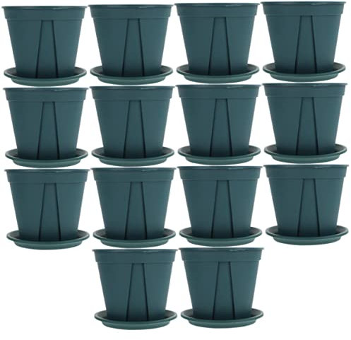 Mipcase 14ensemble Pots De Plantes avec Soucoupes Pots De Jardinage Épais Bacs De Culture Respirants pour Intérieur Et Extérieur pour Cactus Et Orchidées