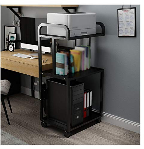 HAVVMK Druckerständer für den Schreibtisch, Druckerständer, Regalaufbewahrung, Holz, Schreibtisch-Papier-Organizer, Heim-/Büro-Druckererhöhung, Kopierer-Aufbewahrungstisch, kleines Bücher