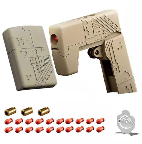 HNSYPX Legierung Fidget Gun Toy+20 Soft Bullet,Anti Stress Spielzeug Pistole Form Mode Personalisiert EDC Für Angst Stressabbau,Sensorisches Spielzeug Multifunktional Tragbar