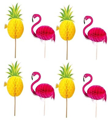 OFFSCH 20 Stück Flamingo-Ananas-kuchenspieße Kunststoff-Party-Dekoration Cartoon-Form-Design Für Geburtstagskuchen