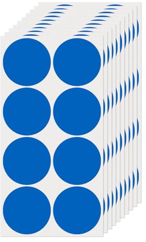 FINDAT 50 mm Klebepunkte Runde Punktaufkleber Etiketten Blau, 80 Stück | Selbstklebend, wasserfest, Vinyl, Kalender, Büro, Schule, Farbcodierung, Markierungspunkte